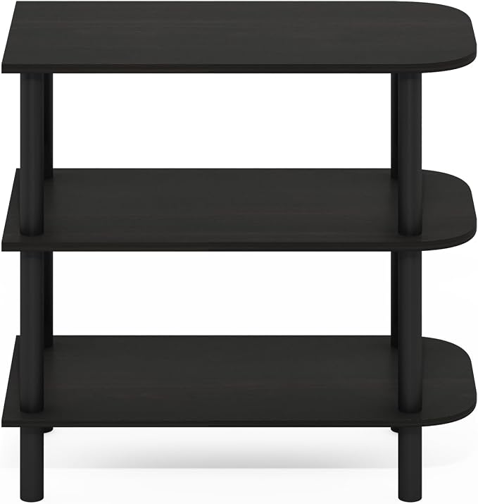 Furinno Turn-N-Tube 3-Tier Toolless Narrow Shoe Rack, Espresso | 11.7 x 23.6 x 21.9, Small Shoes Organizer, Shoe Rack Storage with Curved Organizer, for Closet Entryway, Office, Garage