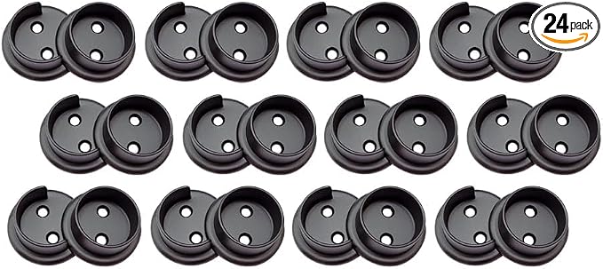 QCAA Heavy Duty Solid Metal Pole Socket Set, 1-3/8'', Matte Black, 12 Pairs, Made in Taiwan