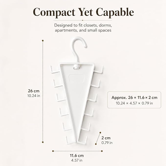 V-Shaped Double-Sided Closet Organizer Hanger, Multi-Functional V-Shaped Double Sided Hanger Storage Rack, Vertical Closet Storage Rack for Shirts, Light Jackets, Hats, Scarves (3, White)