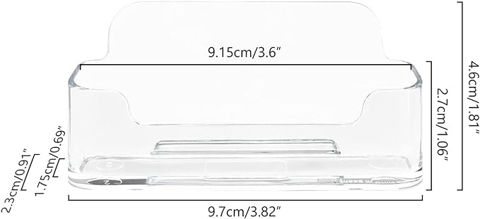 HSYMQ 8 Pack Acrylic Business Card Holder for Desk, Clear Plastic Business Cards Display Holders Stand, Fits 30-50 Business Cards