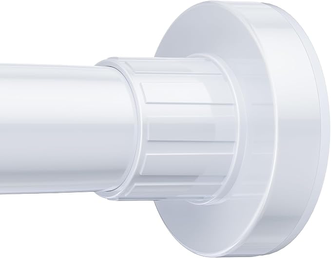 Ausemku Shower Curtain Rod 32-104 Inch Adjustable - Heavy Duty No drill Spring Tension Shower Rod, Non-Slip Rustproof Telescopic Rod for Bathroom, White