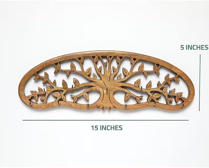 Tnstbiee Rustic Herb Drying Rack Hanging - Artistic Life Tree Design for Kitchen Witches & Gardeners - Holds 11 Bouquets - Saving Space Herb & Flower Dryer - Gift for Crafters - Wall Art Décor
