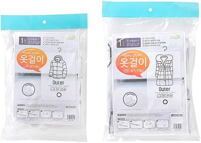 STTC Pack of 3 Garment Covers Bags, Hanging Transparent Vacuum Storage Bag for Wardrobe Storage Travel Garment Bags,L