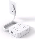 Surge Protector Power Strip, HANYCONY Extension Cord with Multiple Outlets, 5 Ft Ultra Thin Flat Plug 8 Outlets 4 USB Ports(2USB C), 1080J Outlet Extender for Home Office College Dorm Room Essentials | 5 Ft Ultra Thin Flat Plug 8 Outlets 4 USB Ports(2U...