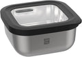 Gefu 12777 PROVIDO Food Storage Container 400 ml Square Storage Container Cold and Heat Resistant Intelligent Storage Control via App, Black/Silver
