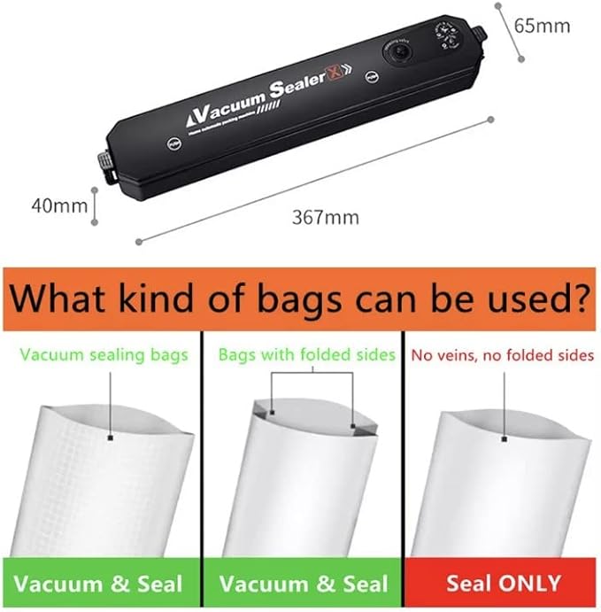 Portable Vacuum Sealer, Automatic Sealer for Food Storage, Easy to Use Compact Food Preservation Sealing Machine for Home & Kitchen