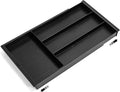 Silverware Drawer Organizer Tray (Black) | Adjustable Small Utensil Holder for Spoon and Fork, Expandable Flatware Cutlery Tray for Kitchen Drawers