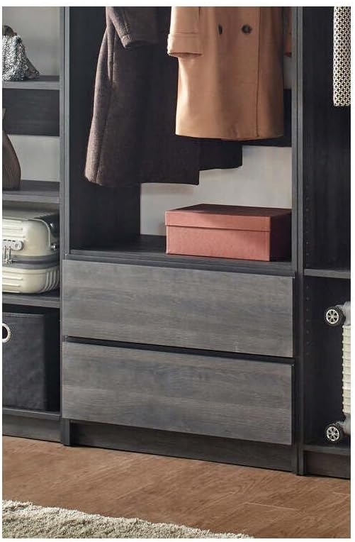 Maykoosh Closet System Organizer - Customizable Walk-in Wardrobe Storage Black/Model ECBA 4 Closet