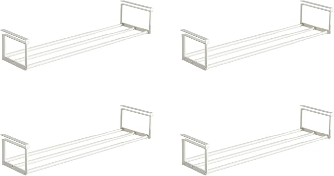 Expandable Shoe Rack Organizer - Adjustable Shoe Rack & Under Cabinet Shelf - for Shoe or Clothing Storage and Organization, Under Shelf Storage (White,4 Pcs)