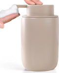BosilunLife Foam Soap Dispenser, Hand Pump Dispenser for Kitchen Sink | Ceramic Foaming Hand Wash Dispenser for Bathroom Modern Farmhouse Small Soap Dispenser Lotion (Khaki, Foam Pump)