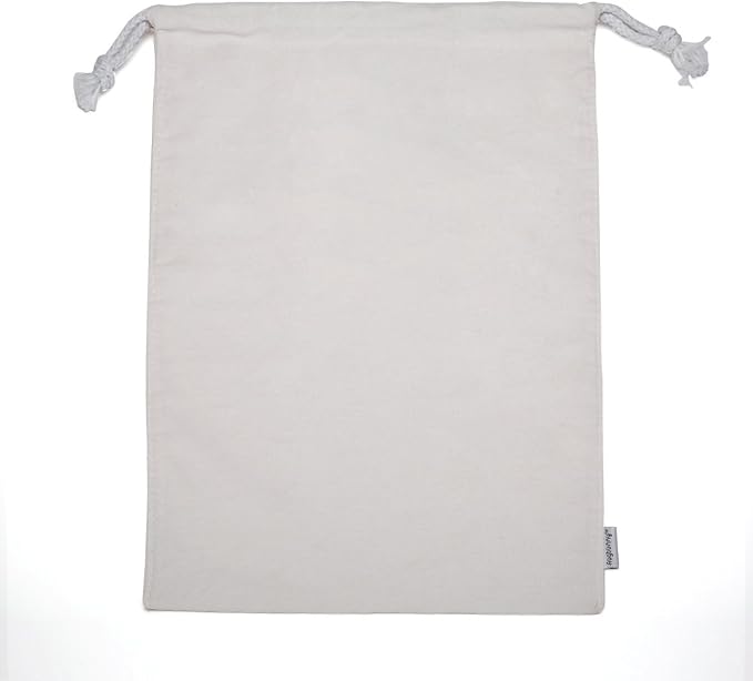100% Cotton Canvas Travel Laundry Bag, 2-Pack