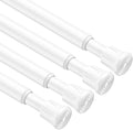 4 Pack Spring Tension Curtain Rods 11-19 Inches,5/8" Diameter White Spring Load Adjustable Expandable,Small Short Tension Curtain Rod for Windows,Kitchen,Doorway,Bathroom,Cupboard Bars