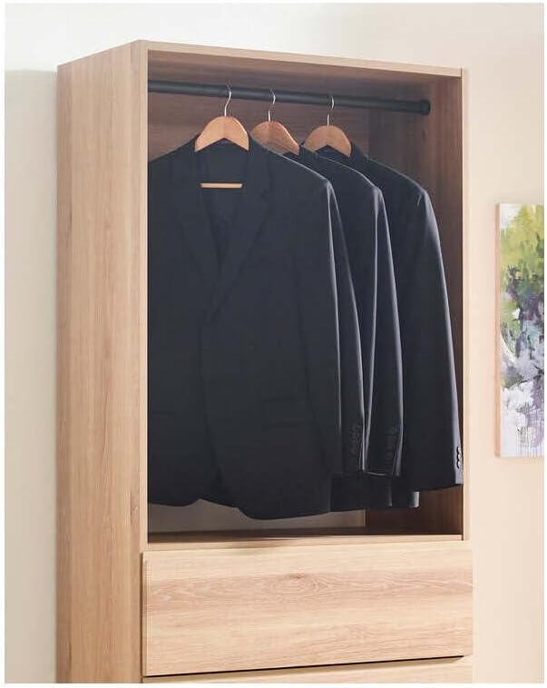 Maykoosh Closet System Organizer - Customizable Walk-in Wardrobe Storage Oak/Model D 1 Closet