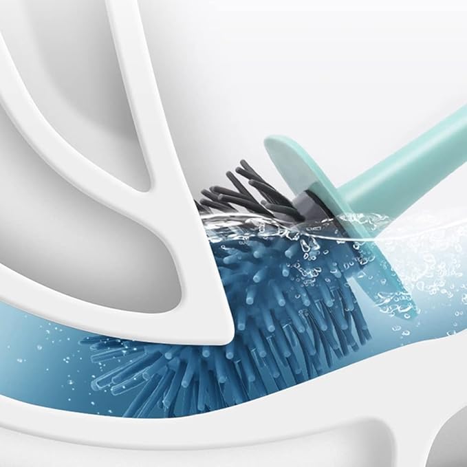Multi-Function Toilet Brush and Holder, Toilet Cleaner Brush for Bathroom, Floor Standing & Wall Mounted Toilet Scrubber, No Dead Angle Home Cleaning Utensils Bathroom Accessories (Color : Gree
