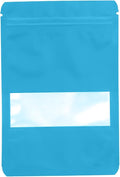 100PCS Foil Pouch Mylar Bags with Clear Window,ULIFESTAR Stand Up Sealable Bags with Tear Notches,Resealable for Food,Party Favors,Gift Packaging and Small Business(10 * 15cm/3.94 * 5.91",Blue)