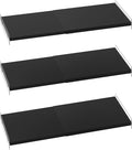 Closet Shelf Expandable-Large Metal Storage Rack,3 Packs DIY Dividers Separators for Cabinet Wardrobe Cupboard Pantry Kitchen Bathroom (Black,11.8" D x 17"-31" W,3PCS)