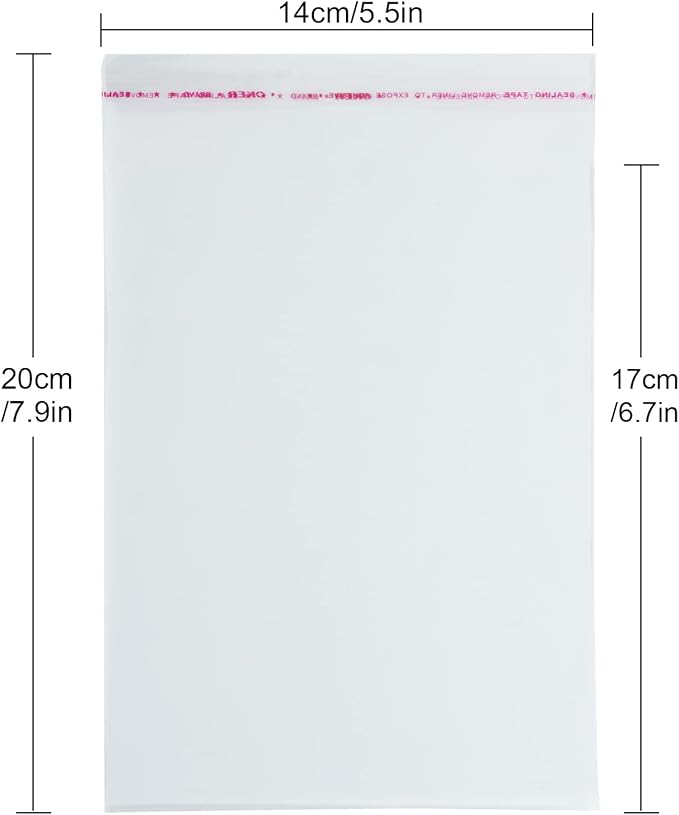 MIVIDE 1000PCS 5.5x6.7inch Self Sealing Cellophane Bags, Clear Cookie Bags for Packaging, Resealable Cellophane Bags Self Adhesive, Plastic Sealing Bags for Cookies, Bakery, Gift Wrapping, Candy