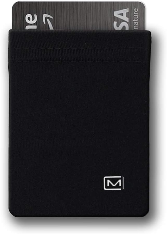 Modern Carry Ultra Thin Wallet for Men & Women, Single Pocket or 2 Slot Options, Slim Stretch Fabric Minimalist Front Pocket Card Holder