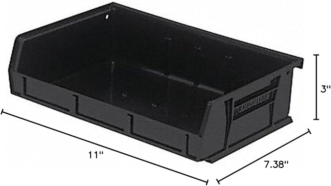Quantum Storage QUS236 Ultra Stack and Hang Bins - 7-3/8" x 11" x 3" - 8 Pack