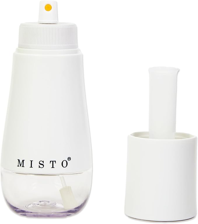 Misto Gourmet Olive Oil Sprayer for Cooking - Refillable Plastic Oil Mister Bottle for Kitchen, Salads, Grilling, Roasting, Air Fryer - White
