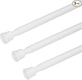 KXLife Spring Tension Curtain Rod Adjustable 11-17 Inch, 3Pcs, White | No Drilling, Expandable Spring Loaded, Suitable for Window, Sidelight, Kitchen and Small Spaces