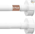 2 Pack Tension Curtain Rod No Drill Adjustable 30-43 Inch, White | Single Telescopic Rod No Splicing, 1" Diameter Anti-Rust Tool-Free for Bathroom Window Closet Room Divider Kitchen