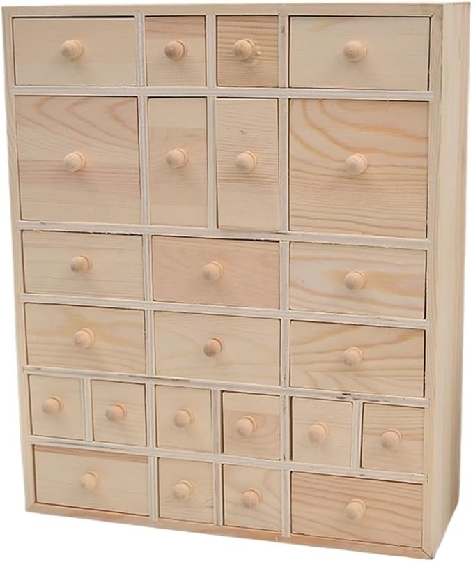 FMURY Wooden Box Vintage Wooden Storage Box Multi-Drawer Jewelry Storage Cabinet Desktop Storage Cabinet