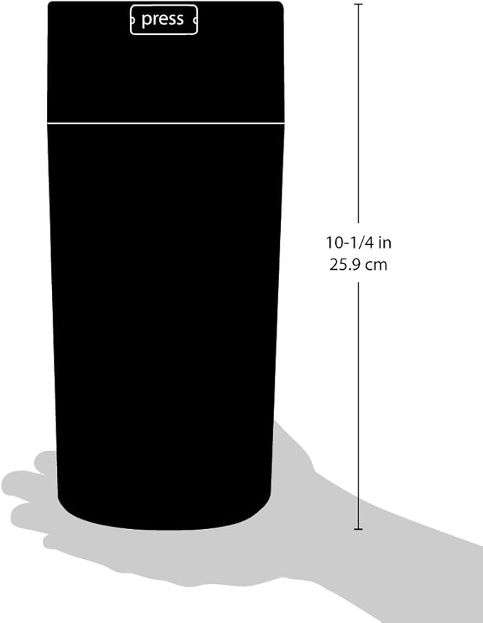 Tightvac 5 to 24 Ounces Airtight Storage Container - Multi-use Vacuum Seal for Coffee Beans, Grounds, Herbs, Tea, Spices and Dry Goods, Patented Airtight Container, Black