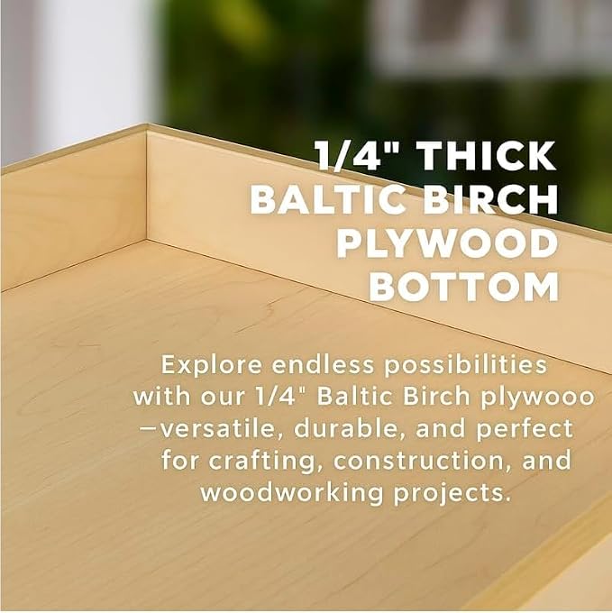 Built In USA - Dovetail Pull Out Drawer Box Only - Pull Out Tray - Standard Size (3" High 20" Wide - 22" Depth (No Slides Included))