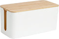 Cable Management Cord Cover Wire Hider Box Concealer Organizer Protector System for Home Theater Entertainment Center Office School (Wood White)