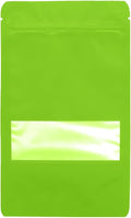 100PCS Foil Pouch Mylar Bags with Clear Window,ULIFESTAR Stand Up Sealable Bags with Tear Notches,Resealable for Food,Party Favors,Gift Packaging and Small Business(12 * 20cm/4.72 * 7.87",Green)