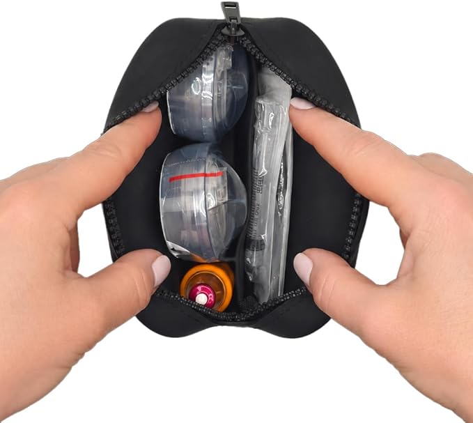 Sugar Medical Tandem Travel Case for t:Slim X2 & Mobi Pump Supplies, Silicone Diabetes Organizer with Compartments for Infusion Sets, Cartridges & Insulin Vial (Black) | Silicone Organizer, Compact Design, Infusion Set Storage, Cartridge Compartments, ...