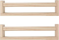 JORIKCHUO Nursery Book Shelves, Set of 2 Wood Floating Book Shelves for Kids Room, Kitchen Spice Rack, or Rustic Wall Mounted Shelves for Farmhouse Bathroom Décor (Natural Wood)