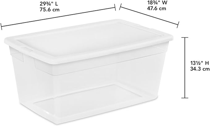 Sterilite 8-Pack 90 Quart Storage Box, Stackable Clear Plastic Bins with Snap-On Lids - Heavy-Duty Organizing Containers for Closet, Bathroom, and Office