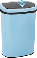 Bigacc 13 Gallon Automatic Touchless Trash Can with Lid, 50L Capacity, Stainless Steel, Blue, 16 x 11 x 23 in
