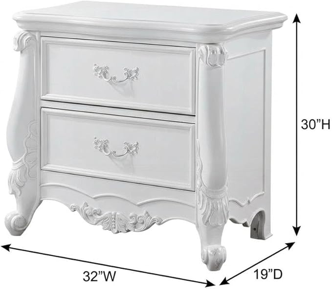 Furnifact White Nightstand with Single Drawer, Sturdy Wood Construction, Smooth White Finish, Compact Design for Bedroom Storage and Organization
