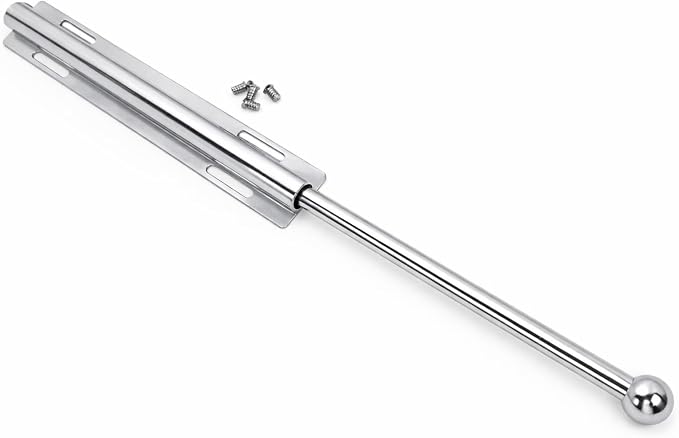 12-Inch Long Expendable and Reversible Pullout Closet Wardrobe Valet Rod with Installation screws (Chrome)