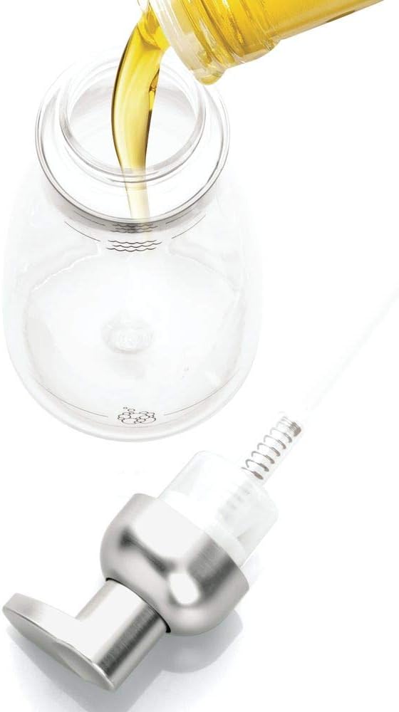 iDesign Foaming Soap Dispenser, Clear and Brushed Nickel | For Kitchen, Bathroom, Sink, Vanity