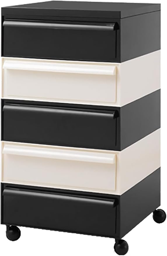 ELEFOCUS 5 Stackable Plastic Storage Bins, rotatable Storage cabinets and Drawers, Bedside Storage Units(Size:42x42x78cm(17x17x31inch),Color:F)