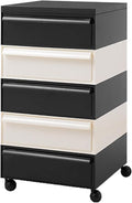 ELEFOCUS 5 Stackable Plastic Storage Bins, rotatable Storage cabinets and Drawers, Bedside Storage Units(Size:42x42x78cm(17x17x31inch),Color:F)