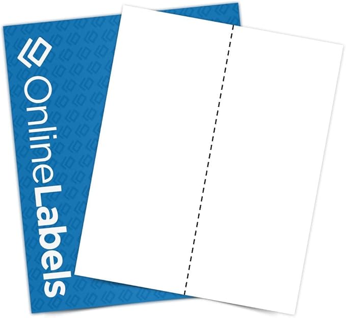 Full Sheet Labels - 8.5 x 11 - Pack of 10 Sheets - Inkjet/Laser Printers - Vertical Back Slit for Easy Peeling - Online Labels
