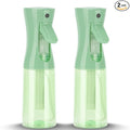 Spray Bottle for Hair (6.8OZ /200ML) Continuous Ultra Fine Mist Sprayer for Hair, Salons, Barber, Plants, Skin Care, Cleaning 2 Pack CLEAR GREEN