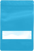 100PCS Foil Pouch Mylar Bags with Clear Window,ULIFESTAR Stand Up Sealable Bags with Tear Notches,Resealable for Food,Party Favors,Gift Packaging and Small Business(16 * 24cm/6.3 * 9.45",Blue)
