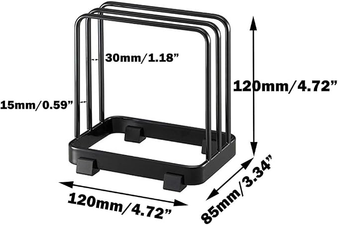 2 Pcs Cutting Board Organizer, Cutting Board Holder Rack, Baking Cookie Pan Sheets for Cabinet Storage or Kitchen Counter (Black)