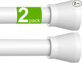 HAOYUNIE 2 Pack Tension Curtain Rods, 30-63 Inches Adjustable Spring Tension Rods, No Drill No Slip, for Windows, Doorway, Bathroom & Closet (White)