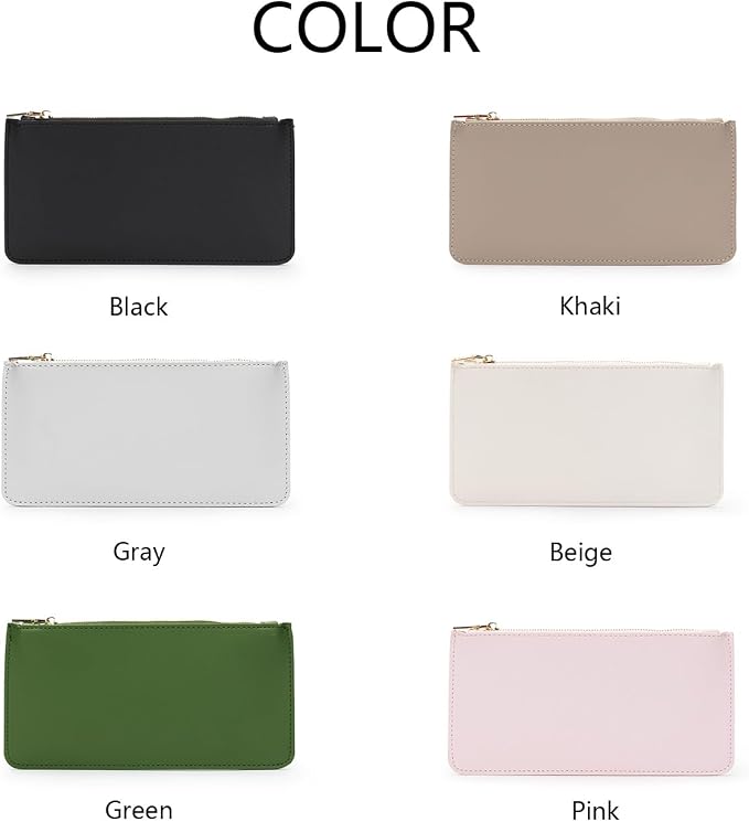 Pencil Pen Case Stationery Case Pouch Bag (Black,Faux leather)