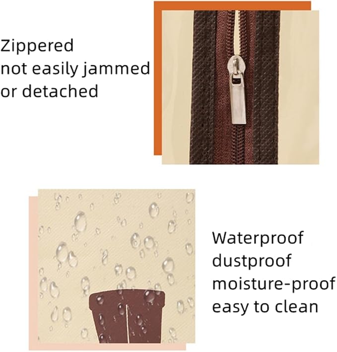 Rikyo 2 Set Brown Shoe Storage,Portable Short Boots Storage&Protector Bag | Protector Bag,Shoe Dust Bags,Shoe Sleeves for Travel,Clear Window Boots Cover,Shoes Packing Organizers for Adult Sneakers