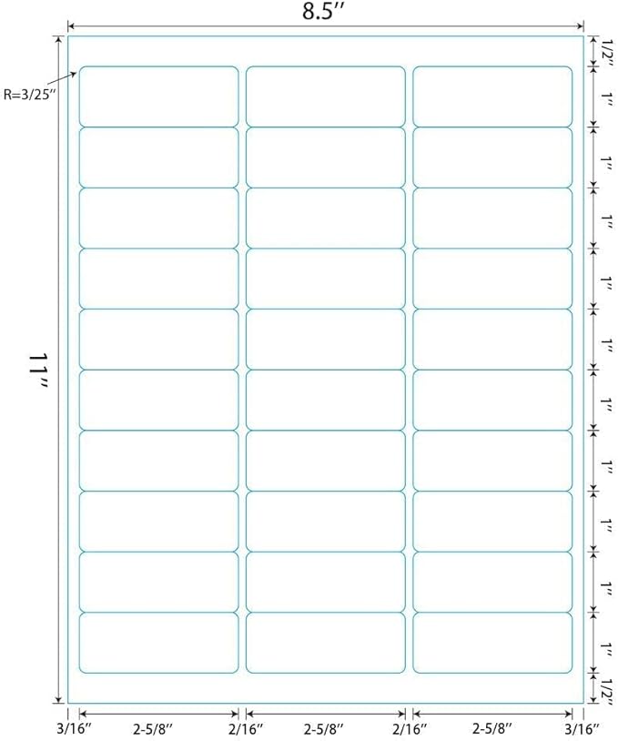 1" X 2-5/8" 30 Up Mailing Labels for Laser/Inkjet Printer,Address Labels,Thermal Labels for Printer,Shipping Mailing Labels (500 Sheets - 15000 Labels)