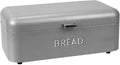 Soho Bread Box For Kitchen Countertop, Metal, (Grey) | By Home Basics, Vented With Hinge Top | Large Bread Box | Keeps Loaves, Bagels, Croissants Fresh