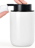 BosilunLife Foaming Soap Dispenser Dish, Soap Bottle Hand Wash Dispenser | Ceramic White Soap Dispenser Bathroom Small Foam Hand Dispenser Refillable Kitchen